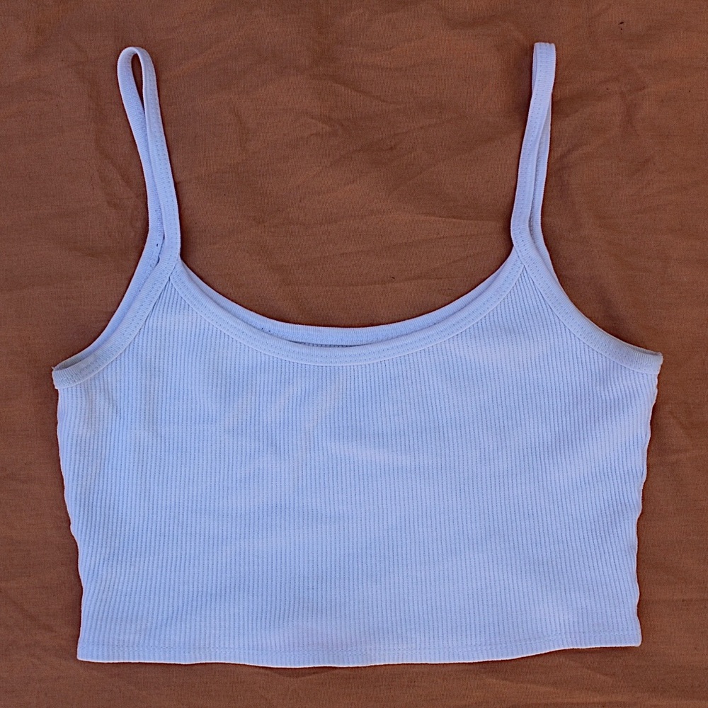 white super cropped tank top from Brandy Melville